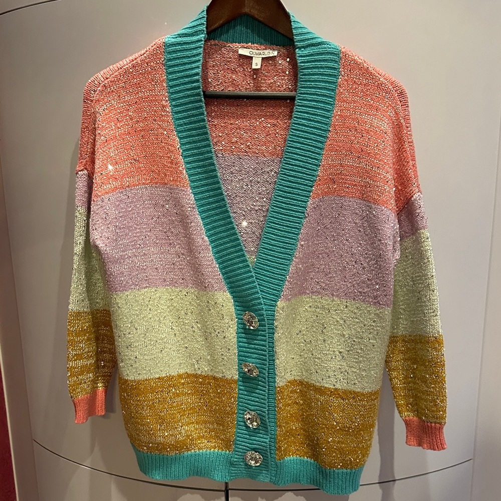 Olivia  Rubin  Multicolor Striped Cardigan S
